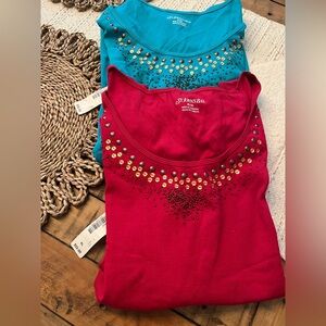 NWT St. John's Bay 2 tank Tops XL